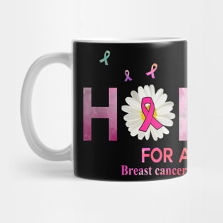 Hope For A Cure  Butterfly Flower  Breast cancer Mug